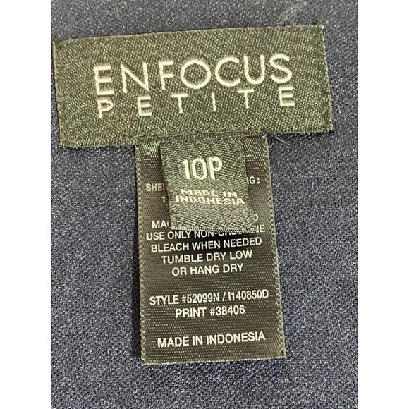 Enfocus Petite Chevron Sleeveless Maxi Dress Blue & Tan Women’s Size 10 - Picture 4 of 9